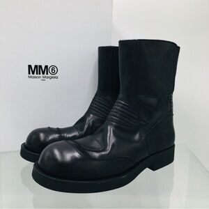 Maison Martin Margiela Black Leather Biker Boots Men’s Size US 10 M